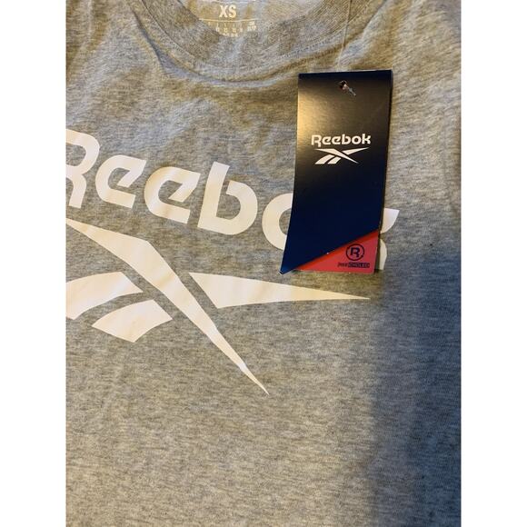 Reebok Active Training Grey T-Shirt Women's White Logo Size XS New - Picture 4 of 4